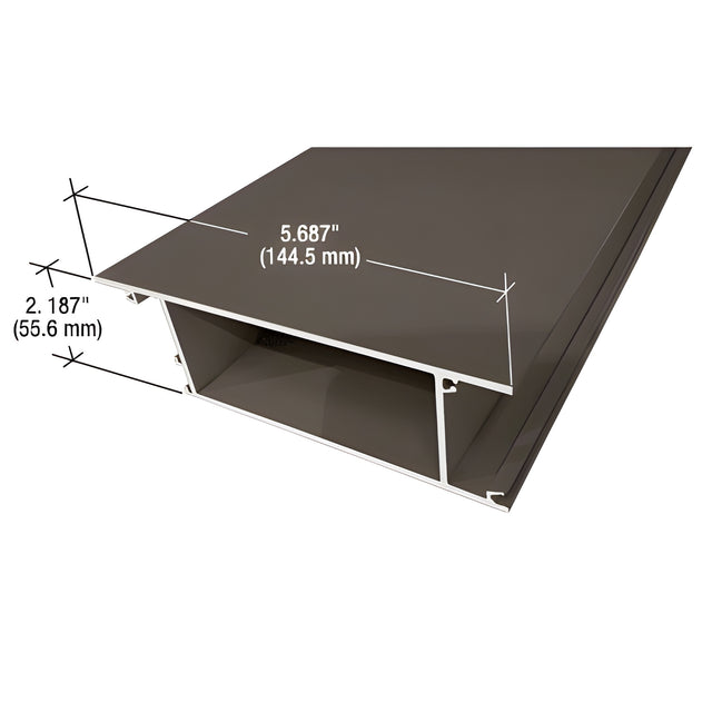 CRL-U.S. Aluminum 5-11/16" Top Door Rail for 1-5/16" Glass - 21'0, Dark Bronze/Black Anodized Class 1