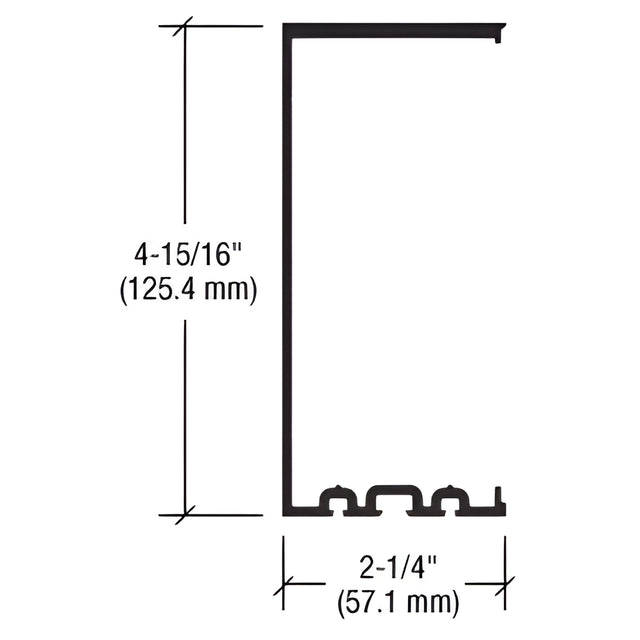 CRL-U.S. Aluminum 5" Butt Glaze Light Heavy Wall Vertical for Panel Assembly, Custom Paint - 24'-2"