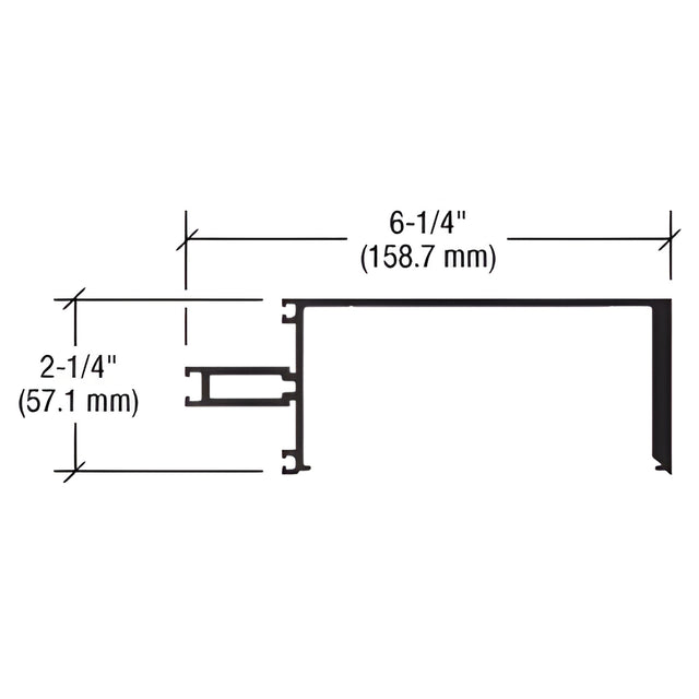 CRL-U.S. Aluminum 5" Captured Heavy Wall Vertical Mullion, Dark Bronze/Black Anodized Class 1 - 24'-2"