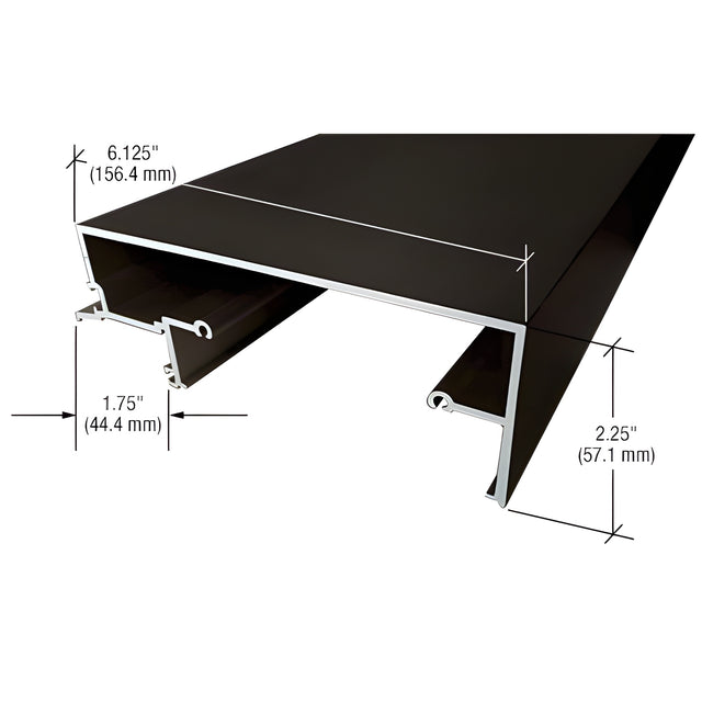 CRL-U.S. Aluminum 5" Head Panel for 1" Glazing, Dark Bronze/Black Anodized Class 1 - 24'-2"