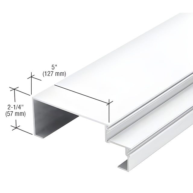 CRL-U.S. Aluminum 5" Jamb Mullion Panel or Shear Block Assembly, White KYNAR® Paint - 24'-2"