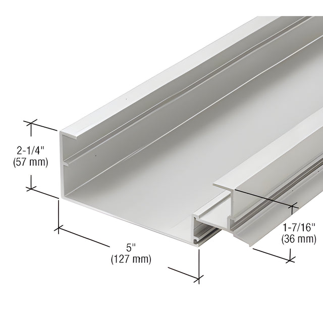 CRL-U.S. Aluminum 5" Open Back Head Mullion, Clear Anodized Class 1 - 24'-2"