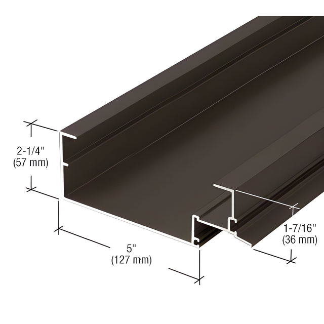 CRL-U.S. Aluminum 5" Open Back Head Mullion, Dark Bronze/Black Anodized Class 1 - 24'-2"