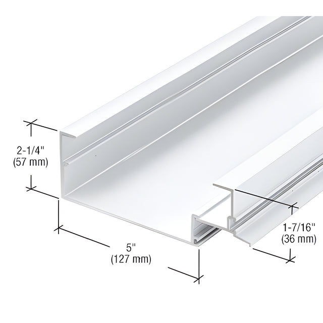 CRL-U.S. Aluminum 5" Open Back Head Mullion, White KYNAR® Paint - 24'-2"