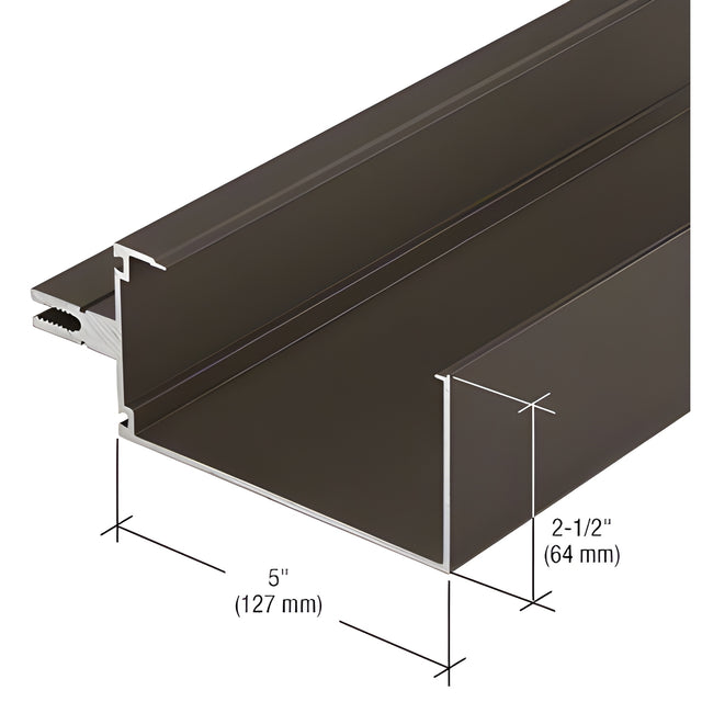 CRL-U.S. Aluminum 5" Open Back Horizontal Mullion - 24'-2", Dark Bronze/Black Anodized Class 1