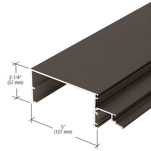 CRL-U.S. Aluminum 5" Open Back Horizontal Mullion, Dark Bronze/Black Anodized Class 1 - 24'-2"