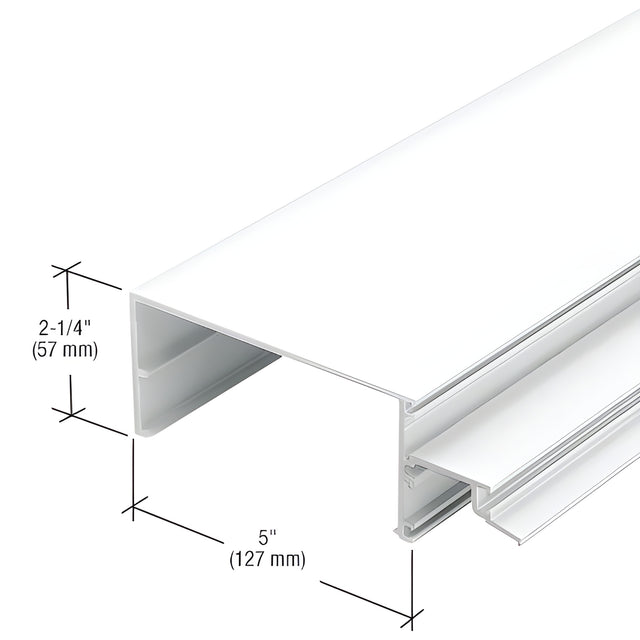 CRL-U.S. Aluminum 5" Open Back Horizontal Mullion, White KYNAR® Paint - 24'-2"