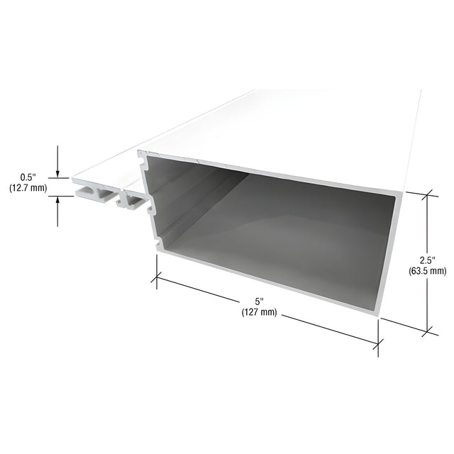 CRL-U.S. Aluminum 5" Triple Glaze Non-Thermally Broken Mullion, White KYNAR® Paint- 24'-2"