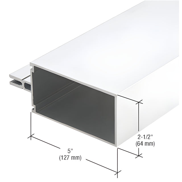 CRL-U.S. Aluminum 5" Vertical/Horizontal Mullion for 1" Glazing, White KYNAR® Paint - 24'-2"