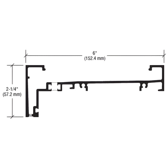 CRL-U.S. Aluminum 6" Head Mullion for 1" Glazing, Thermally Improved, Dark Bronze Anodic- 24'-2"