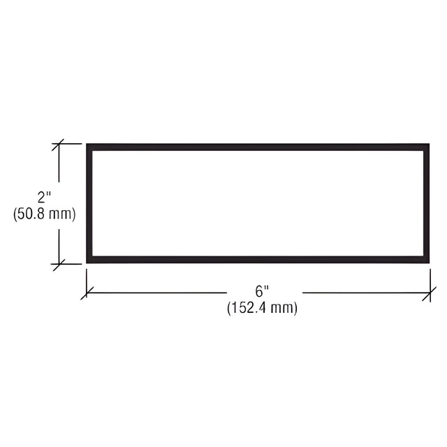 CRL-U.S. Aluminum 6" x 2" Hollow Tube Extrusion, Bronze Black Anodized - 24'-2"