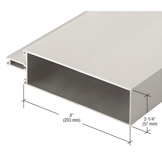CRL-U.S. Aluminum 8" Captured Glazed Vertical Mullion for 1" Glass, Clear Anodized Class 1 - 24'- 2"