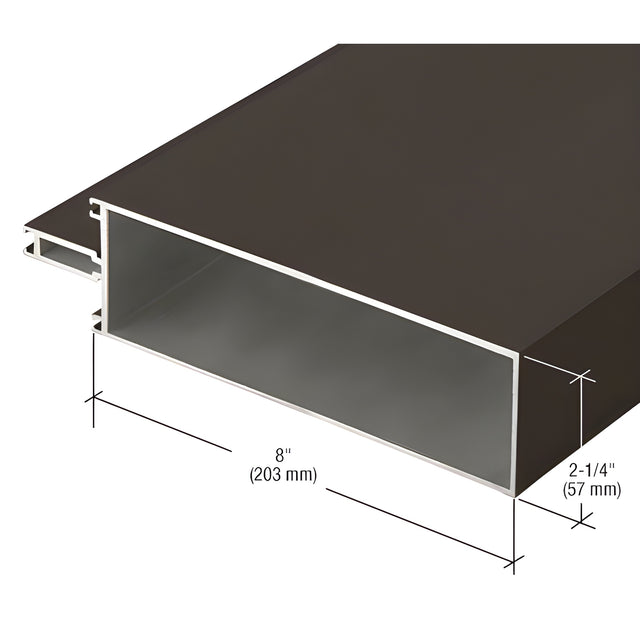 CRL-U.S. Aluminum 8" Captured Glazed Vertical Mullion for 1" Glass, Dark Bronze/Black Anodized Class 1 - 24'- 2"