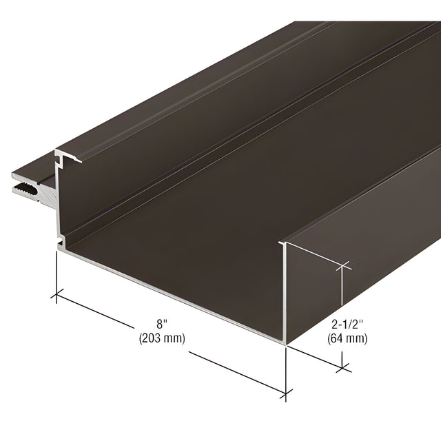 CRL-U.S. Aluminum 8" Open Back Horizontal Mullion, Dark Bronze/Black Anodized Class 1 - 24'-2"