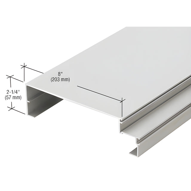 CRL-U.S. Aluminum 8" Sill Mullion for Shear Block Assembly 1" Glass, Clear Anodized Class 1 - 24'-2"