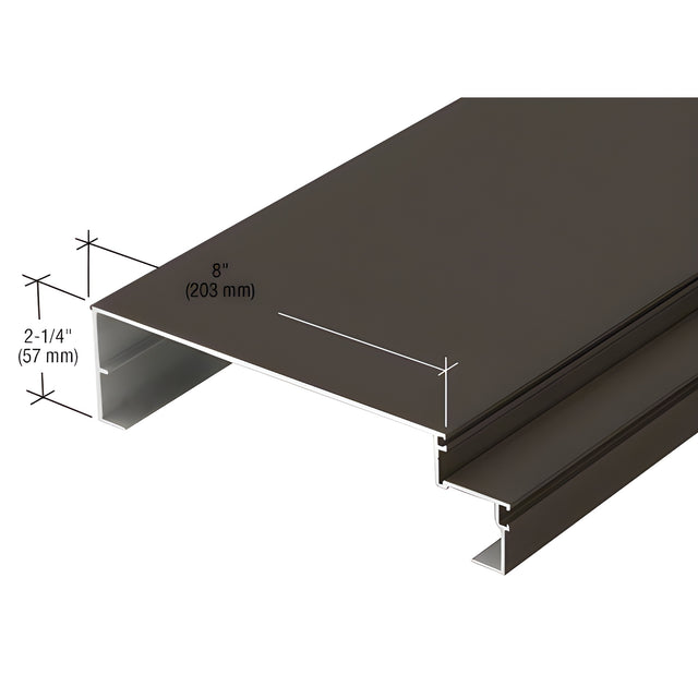 CRL-U.S. Aluminum 8" Sill Mullion for Shear Block Assembly, Dark Bronze/Black Anodized Class 1, 1" Glass, 24'-2"