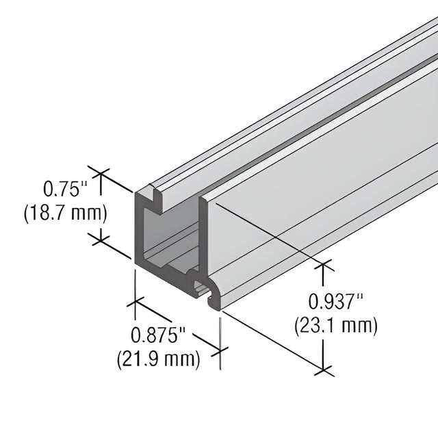 CRL-U.S. Aluminum 9/16" Pocket Reducer for StormWall XL Mullions, Clear Anodized Class 1