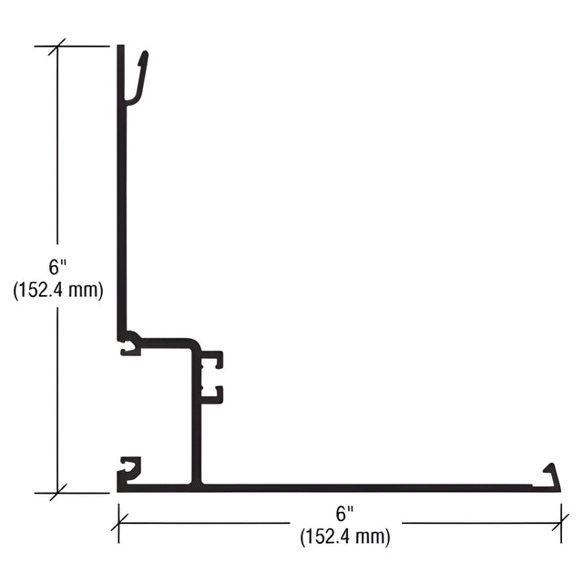 CRL-U.S. Aluminum 90 Degree Corner Half Section, Bronze Black Anodized - 24'-2"