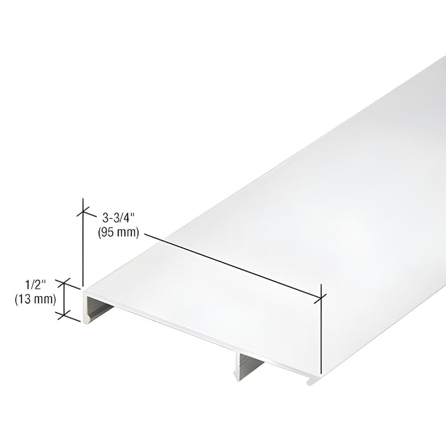 CRL-U.S. Aluminum 90 Degree Face Cap for Outside Corner, White KYNAR® Paint - 24'-2"