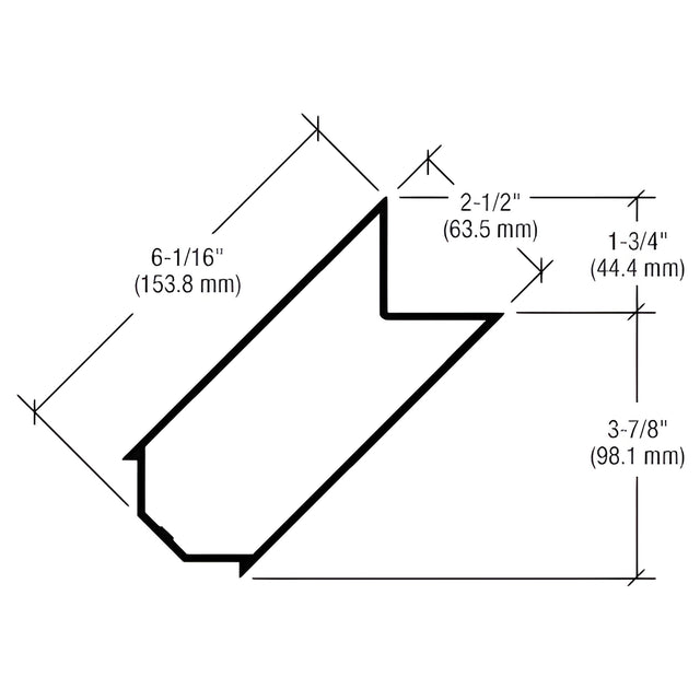 CRL-U.S. Aluminum 90 Degree Outside Corner Mullion, Clear Anodized Class 1 - 24'-2"