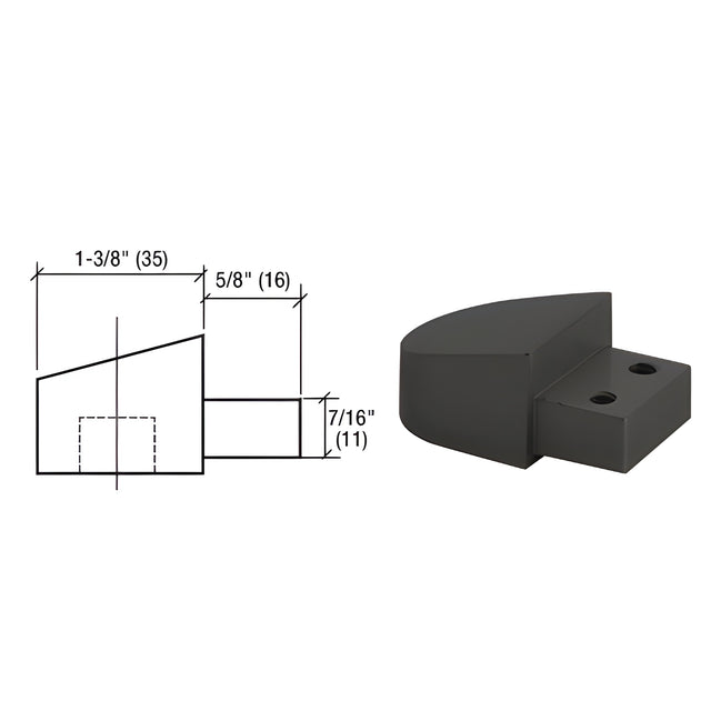 CRL-U.S. Aluminum Black Anodized Offset Pivot, Frame Portion Only