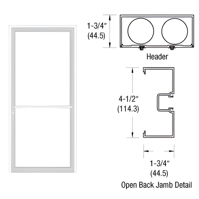 CRL-U.S. Aluminum Bone White KYNAR® Paint 39-1/2" x 85-3/4" Series 450 Open Back Center Hung Up and Over Frame Complete (1F)