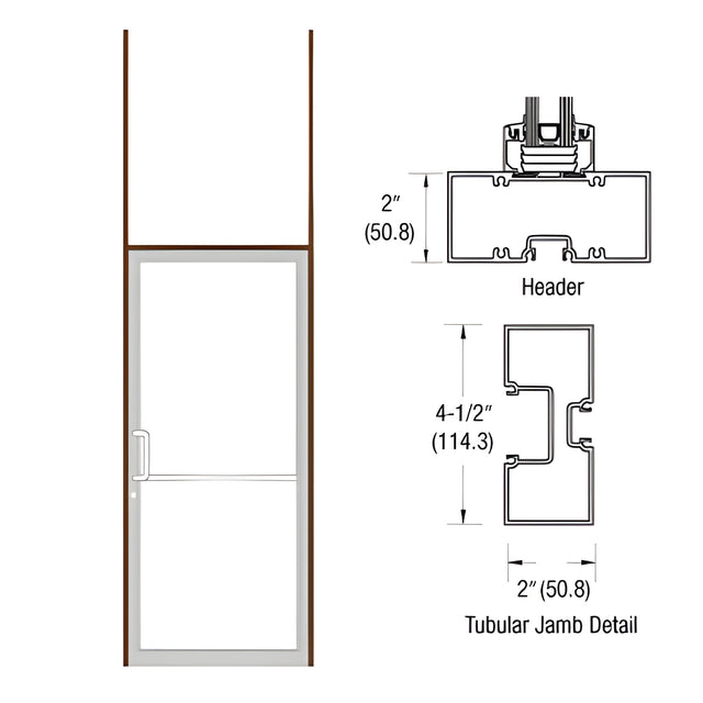 CRL-U.S. Aluminum Bronze Anodized 40" x 126" 451 Series Left Hand Tubular Butt Hinge Transom Frame Complete (1FT)