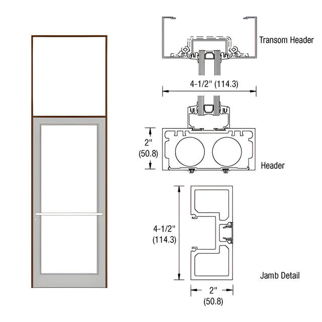 CRL-U.S. Aluminum Bronze Anodized 40" x 126" Series DF800 Tubular Center Hung Transom Frame Complete (1FT)