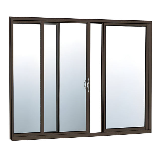 CRL-U.S. Aluminum Bronze Anodized OXO Sliding Door Thermally Broken Block Frame Unglazed with Screen