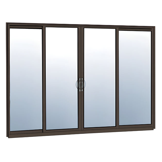 CRL-U.S. Aluminum Bronze Anodized OXXO Sliding Door Thermally Broken Fin Frame Glazed with Screen