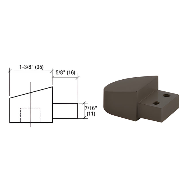 CRL-U.S. Aluminum Bronze Anodized Offset Pivot, Frame Portion Only