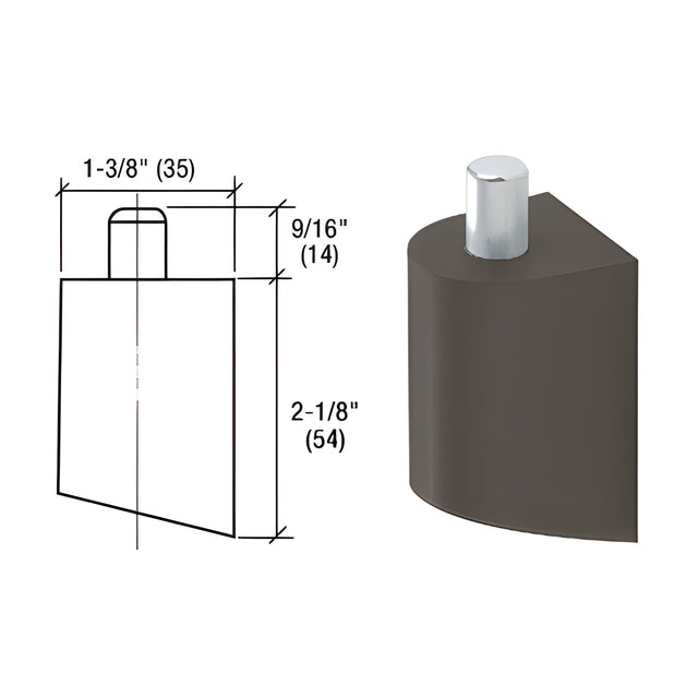 CRL-U.S. Aluminum Bronze Anodized Offset Pivot Top Door Portion Only