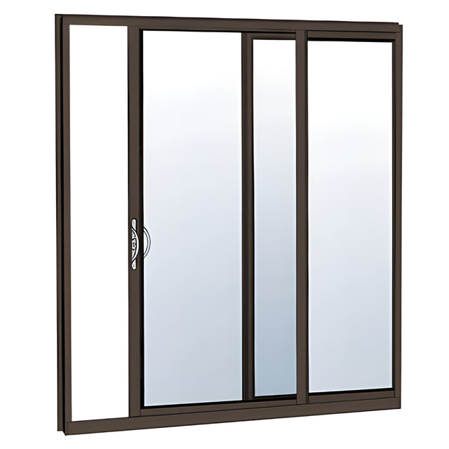 CRL-U.S. Aluminum Bronze Anodized XO Sliding Door Thermally Broken Fin Frame Unglazed KD Kit with Screen