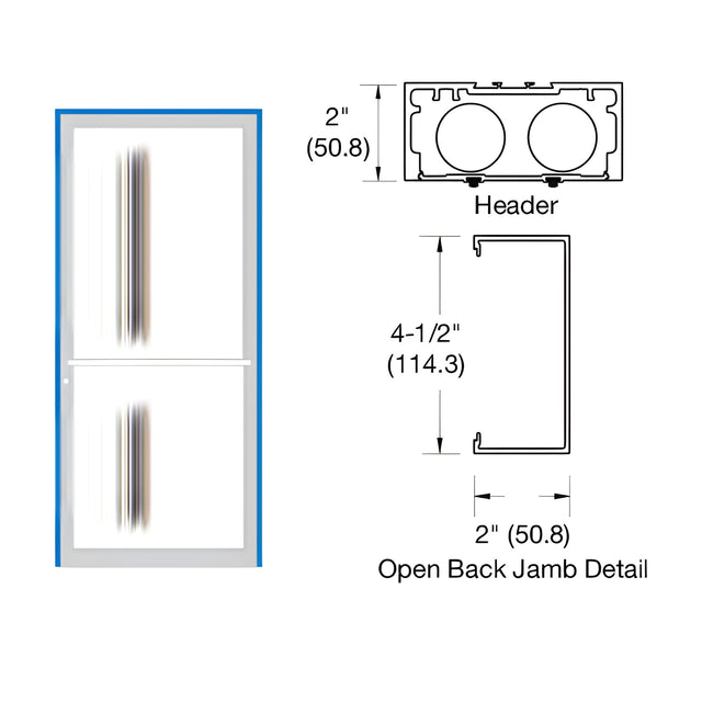 CRL-U.S. Aluminum Bronze Black Anodized 2" x 4-1/2" 451 Series Up and Over Single Door Frame