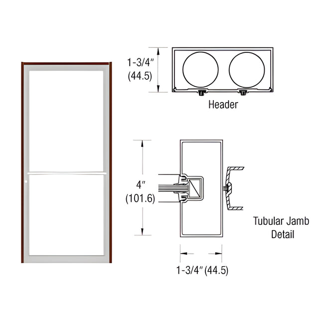 CRL-U.S. Aluminum Bronze Black Anodized 39-1/2" x 85-3/4" 400 Series Up and Over Single Door Frame for Center Hung OHCC