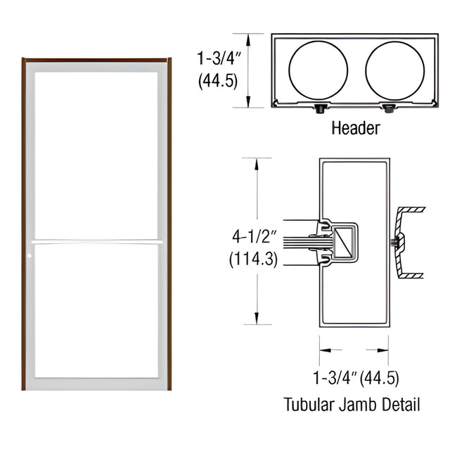 CRL-U.S. Aluminum Bronze Black Anodized 39-1/2" x 85-3/4" 450 Series Up and Over Single Door Frame for Center Hung OHCC