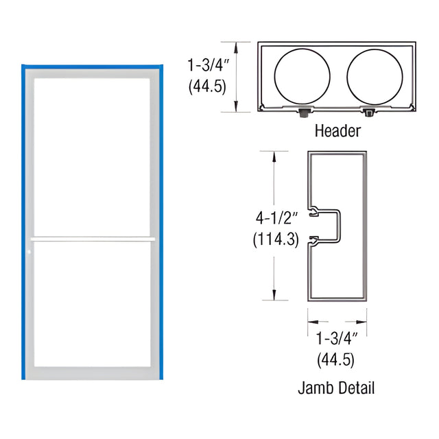 CRL-U.S. Aluminum Bronze Black Anodized 39-1/2" x 85-3/4" Blank 450 Series Up and Over Single Door Frame