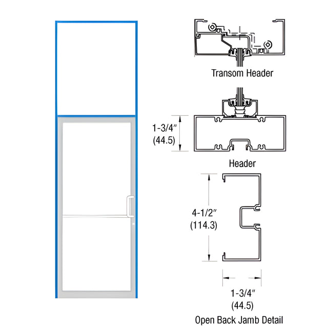 CRL-U.S. Aluminum Bronze Black Anodized 39-1/2" x 85-3/4" Series 450 Left Hand Open Back Gear Hinge Up and Over Frame Complete (1F)