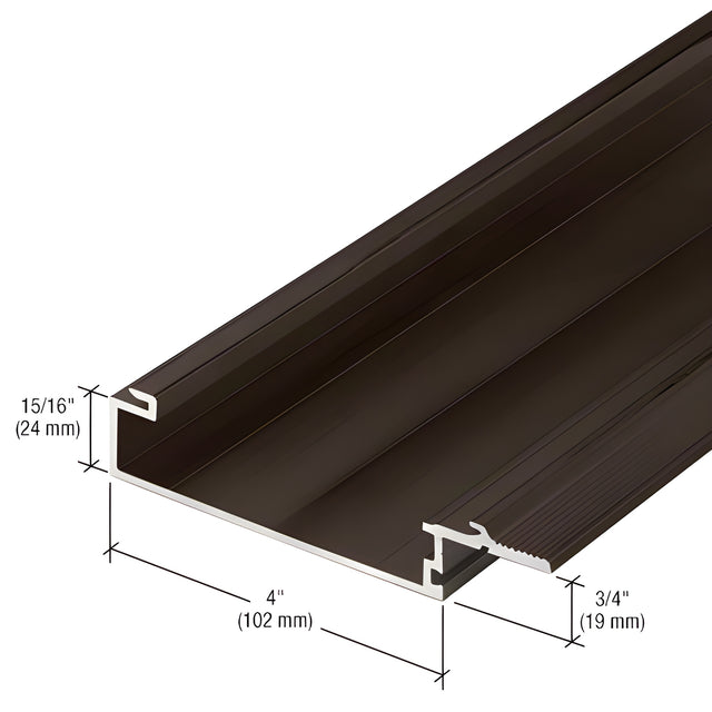 CRL-U.S. Aluminum Bronze Black Anodized 4" Female Split Mullion for Screw Spline Assembly, 24'-2"