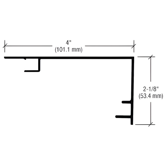 CRL-U.S. Aluminum Bronze Black Anodized 4" Head/Sill Trim - 24'-2"