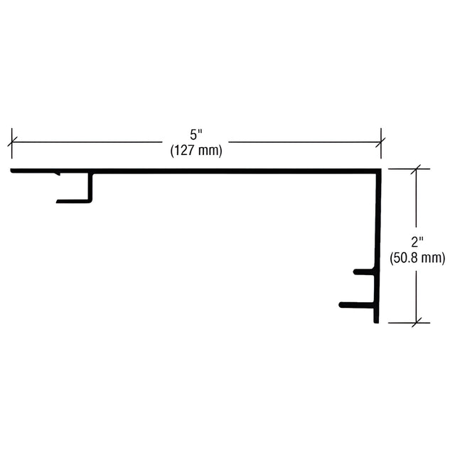 CRL-U.S. Aluminum Bronze Black Anodized 5" Head/Sill Trim - 24'-2"