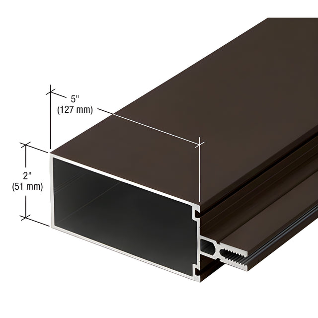 CRL-U.S. Aluminum Bronze Black Anodized 5" Vertical/Horizontal Mullion for Shear Block Assembly - 24'-2"
