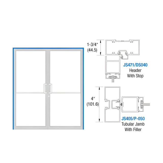 CRL-U.S. Aluminum Bronze Black Anodized 72" x 85-3/4" Up and Over Double Door Frame