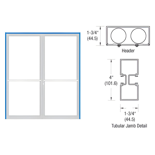 CRL-U.S. Aluminum Bronze Black Anodized 75-1/2" x 85-3/4" 400 Series Up and Over Double Door Frame for Center Hung OHCC