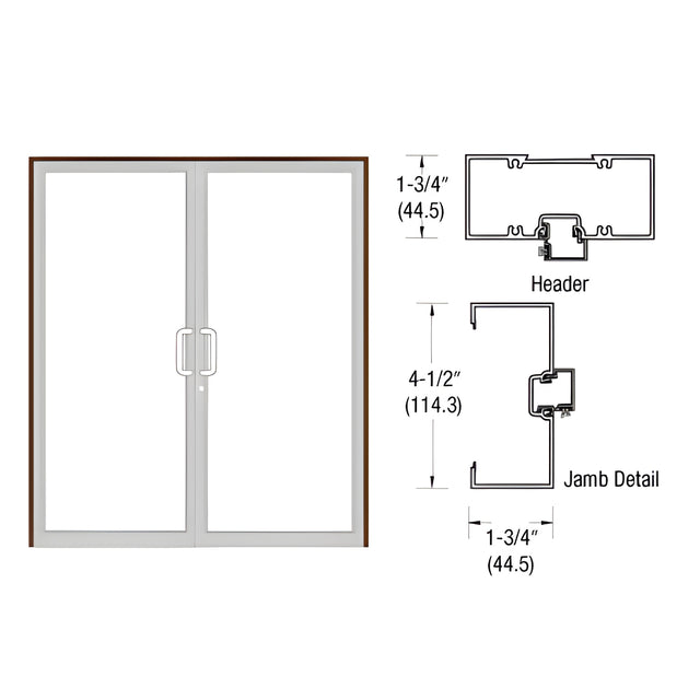 CRL-U.S. Aluminum Bronze Black Anodized 75-1/2" x 85-3/4" Series 450 Open Back Butt Hinge Up and Over Frame Complete (2F)