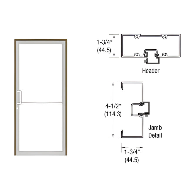 CRL-U.S. Aluminum Bronze Black Anodized Custom Sized Series 450 Open Back Butt Hinge Up and Over Frame Complete (1F)