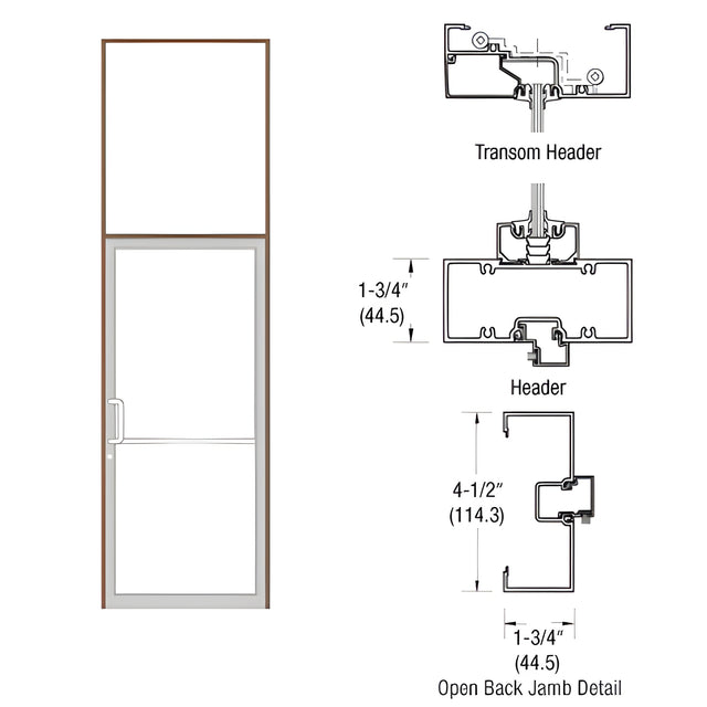 CRL-U.S. Aluminum Bronze Black Anodized Custom Sized Series 450 Open Back Gear Hinge Transom Frame Complete (1FT)