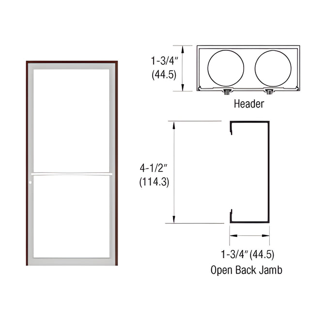 CRL-U.S. Aluminum Bronze Black Anodized Custom Sized Series 450 Up and Over Single Door Frame