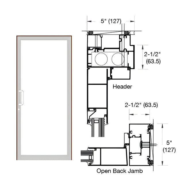 CRL-U.S. Aluminum Bronze Black Anodized IG600 Series Custom Up/Over Door Frame for Geared Hinged and Overhead Concealed Closer