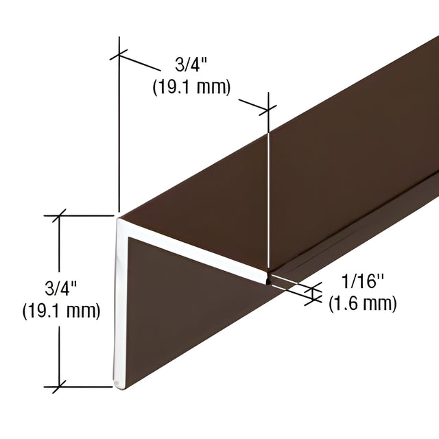 CRL-U.S. Aluminum Bronze Black Anodized L-Bar 3/4" x 3/4" x 1/16" - 21'-2"